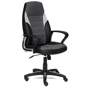 Компьютерное кресло INTER кож/зам/ткань, черный/серый/серый, 36-6/207/14 арт.12017 в Первоуральске