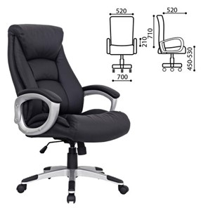 Офисное кресло из натуральной кожи BRABIX "Grand EX-500", черное, 530861 в Екатеринбурге - предосмотр 1