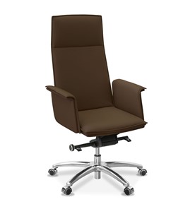 Кресло офисное Лео, экокожа премиум / коричневая CN1116 в Каменске-Уральском