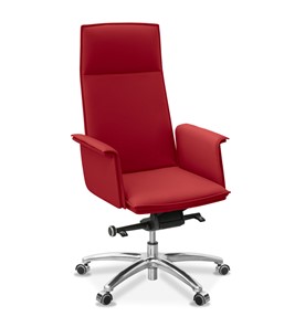 Офисное кресло для руководителя Лео, экокожа премиум / красная CN1117 в Ревде