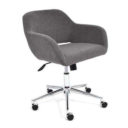 Кресло офисное MODENA хром флок, серый, арт.14232 в Первоуральске - изображение