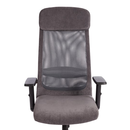Кресло офисное PROFIT PLT флок/ткань, серый, 29/W-12, арт.20537 в Ревде - изображение 5