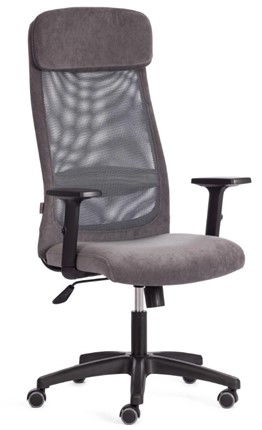 Кресло офисное PROFIT PLT флок/ткань, серый, 29/W-12, арт.20537 в Екатеринбурге - изображение