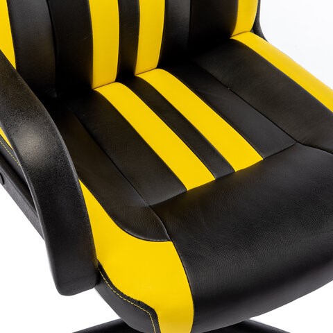 Кресло компьютерное RABIX "Stripe GM-202", экокожа, черное/желтое, 532510 в Екатеринбурге - изображение 6