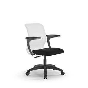 Кресло компьютерное SU-M-4/подл.160/осн.005 белый/черный в Екатеринбурге