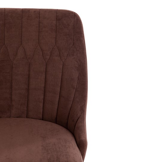 Кресло компьютерное SWAN флок, коричневый, арт.15332 в Екатеринбурге - изображение 5