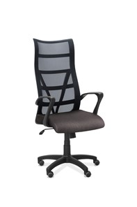 Кресло офисное Топ, сетка/ткань Bahama / черная/серая в Каменске-Уральском
