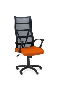 Кресло для персонала Топ, сетка/ткань TW / черная/ оранжевая в Екатеринбурге