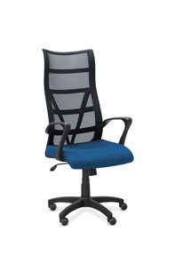 Офисное кресло Топ, сетка/ткань TW / черная/синяя в Каменске-Уральском