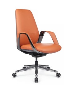 Кресло в офис Napoli-M (YZPN-YR021), Оранжевая кожа/Серая кожа в Каменске-Уральском