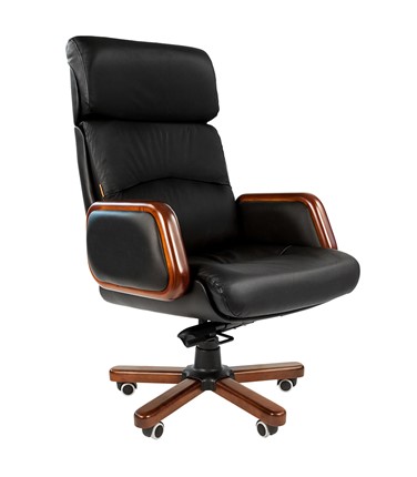 Кресло CHAIRMAN 417 кожа черная в Ревде - изображение