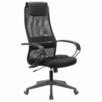 Кресло компьютерное Brabix Premium Stalker EX-608 PL (ткань-сетка/кожзам, черное) 532090 в Кушве - изображение
