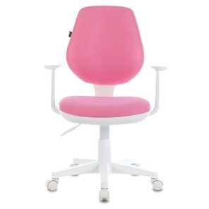 Компьютерное кресло Brabix Fancy MG-201W (с подлокотниками, пластик белый, розовое) 532409 в Каменске-Уральском