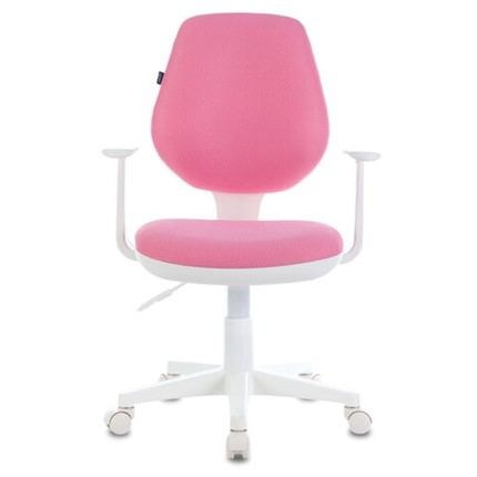 Компьютерное кресло Brabix Fancy MG-201W (с подлокотниками, пластик белый, розовое) 532409 в Красноуфимске - изображение