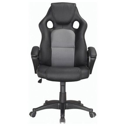 Офисное кресло Brabix Rider Plus EX-544 КОМФОРТ (экокожа, черное/серое) 531582 в Каменске-Уральском - изображение
