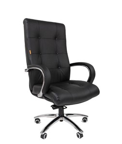 Компьютерное кресло CHAIRMAN 424 Кожа черная в Кушве