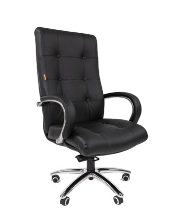 Компьютерное кресло CHAIRMAN 424 Кожа черная в Богдановиче - изображение