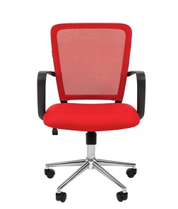 Кресло компьютерное CHAIRMAN 698 CHROME new Сетка TW-69 (красный) в Ревде - предосмотр 2