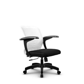 Кресло компьютерное SU-M-4/подл.160/осн.001, Белый/Черный в Богдановиче