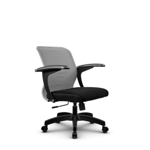 Кресло компьютерное SU-M-4/подл.160/осн.001, Светло-серый/Черный в Ревде