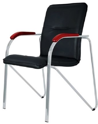Офисный стул Самба СРП-036 Эмаль черный/красное дерево в Первоуральске - изображение