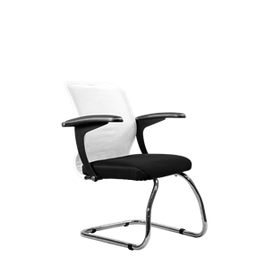 Офисный стул SU-M-4/подл.160/осн.007, Белый/Черный в Кушве