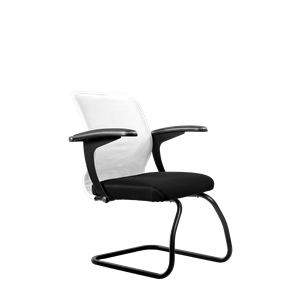Офисный стул SU-M-4/подл.160/осн.008, Белый/Черный в Кушве