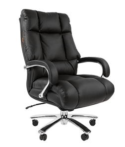 Компьютерное кресло CHAIRMAN 405 черное нат.кожа/экокожа в Ирбите