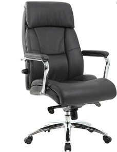 Кресло из натуральной кожи BRABIX PREMIUM "Phaeton EX-502", хром, черное, 530882 в Ревде