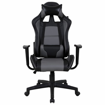 Компьютерное кресло Brabix GT Racer GM-100 (две подушки, экокожа, черное/серое) 531926 в Ревде - изображение