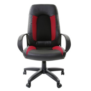 Офисное кресло Brabix Strike EX-525 (экокожа черная, ткань черная/бордовая, TW) в Краснотурьинске