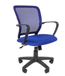 Кресло компьютерное CHAIRMAN 698 black TW-05, ткань, цвет синий в Новоуральске