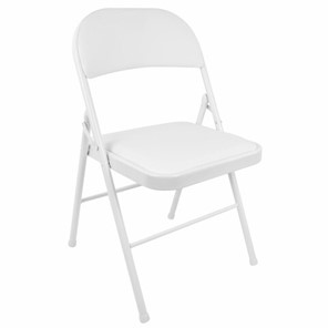 Складной стул BRABIX "Golf Plus CF-003 КОМФОРТ", белый каркас, кожзам белый, 532888 в Асбесте