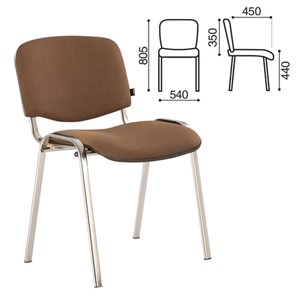 Офисный стул Brabix Iso CF-001 (хромированный каркас, ткань коричневая) 531421 в Екатеринбурге - предосмотр 2