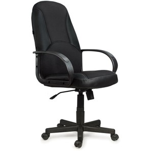 Офисное кресло BRABIX "City EX-512", кожзаменитель черный, ткань черная, TW, 531407 в Ревде