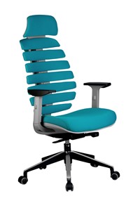 Кресло Riva Chair SHARK (Лазурный/серый) в Кушве