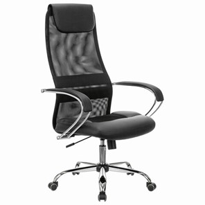 Кресло офисное Brabix Premium Stalker EX-608 CH (хром, ткань-сетка/кожзам, черное) 532091 в Ревде