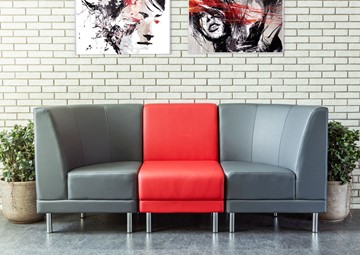 Офисный диван мягкий модульный Александрия 3-х местный в Екатеринбурге - предосмотр