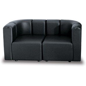 Офисный диван мягкий Юнона, экокожа премиум / черная CN1114 в Ревде