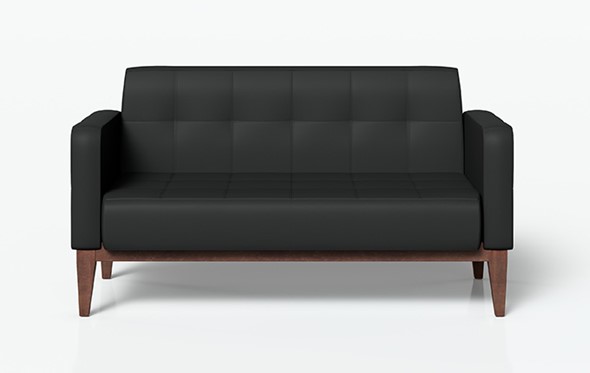 Офисный диван 2-местный Норд, черный 137 в Первоуральске - изображение