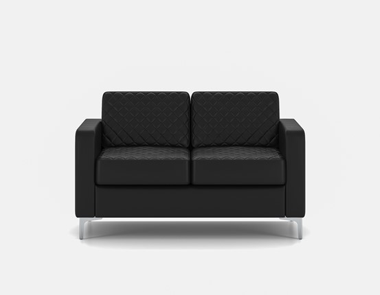 Прямой диван Актив двухместный, черный в Первоуральске - изображение