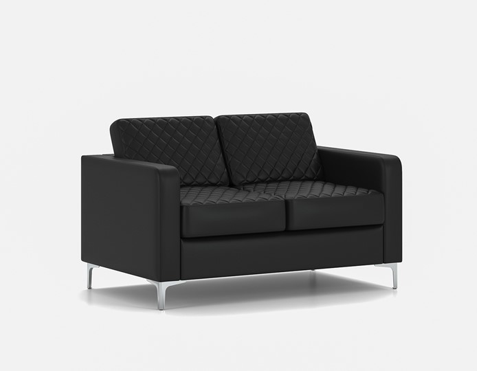 Прямой диван Актив двухместный, черный в Первоуральске - изображение 1