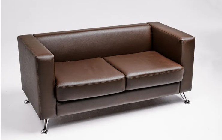 Комплект мебели Альбиони коричневый кожзам  диван 2Д + кресло в Екатеринбурге - изображение 2