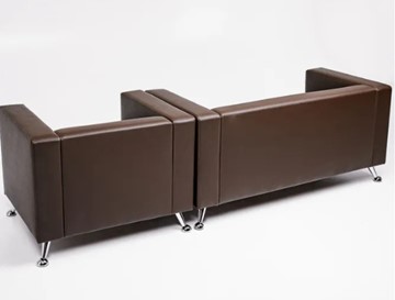 Комплект мебели Альбиони коричневый кожзам  диван 2Д + кресло в Екатеринбурге - предосмотр 5