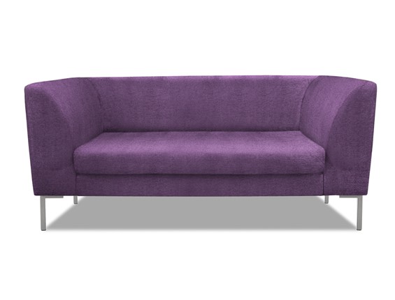 Офисный диван мягкий Сиеста 2-местный, ткань Сахара / фиолетовая С33 в Екатеринбурге - изображение
