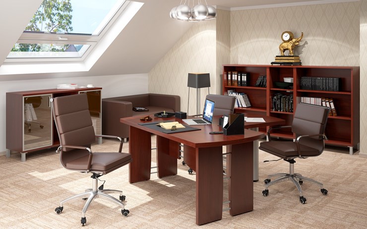 Кабинет руководителя BORN переговорный стол, шкаф для документов, венге в Артемовском - изображение 3