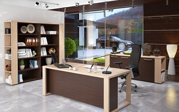 Кабинет руководителя ALTO с высоким шкафом для одежды, низким для документов и журнальным столиком в Красноуфимске - предосмотр 3