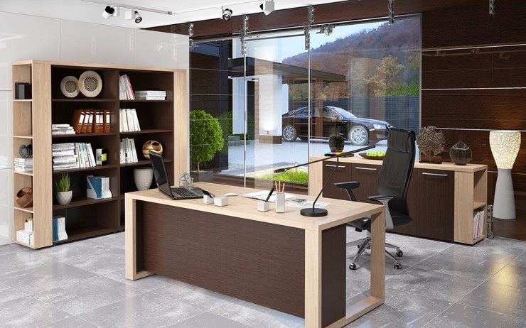Кабинет руководителя ALTO с высоким шкафом для одежды, низким для документов и журнальным столиком в Тавде - изображение 3