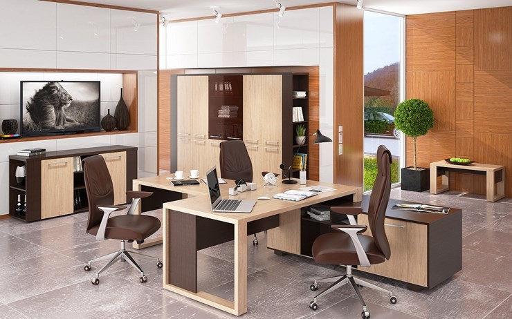 Кабинет руководителя ALTO с высоким шкафом для одежды, низким для документов и журнальным столиком в Ревде - изображение 5