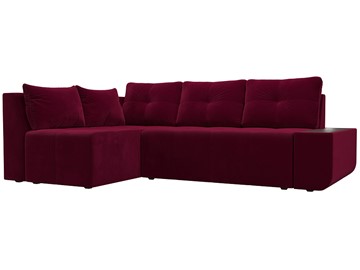Угловой диван для гостиной Амадэус, Бордовый (микровельвет) в Первоуральске